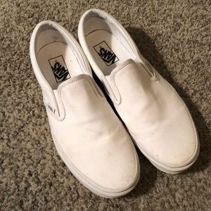Vans white slipons